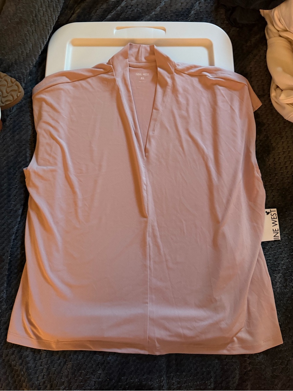 Nine West Dusty Rose V-Neck Tunic Top